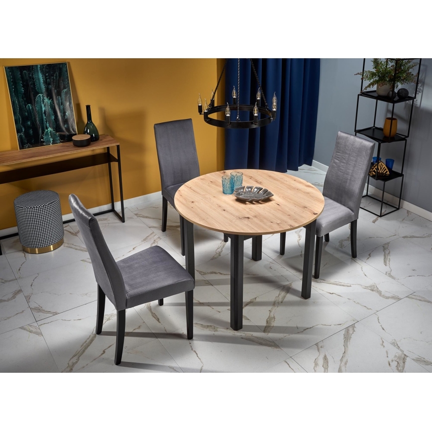 Jedálenský stôl CALMIO dub artisan/čierna