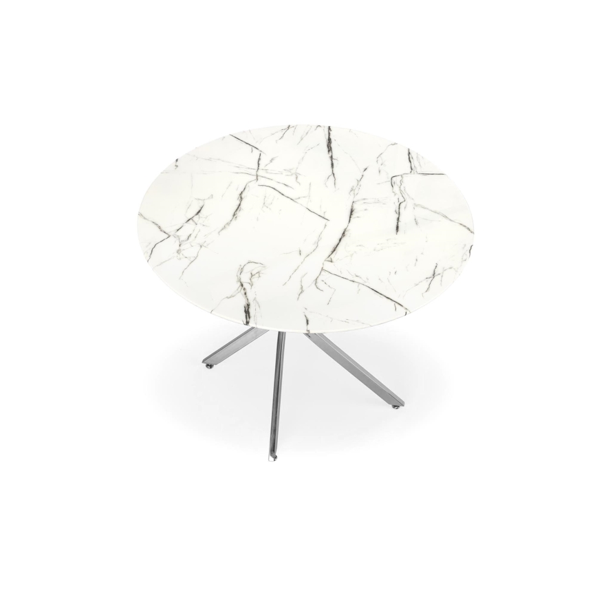 Jedálenský stôl ESTEN 100 cm biela/strieborná