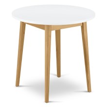 Jedálenský stôl FRISK 75x80 cm biela/prírodný dub