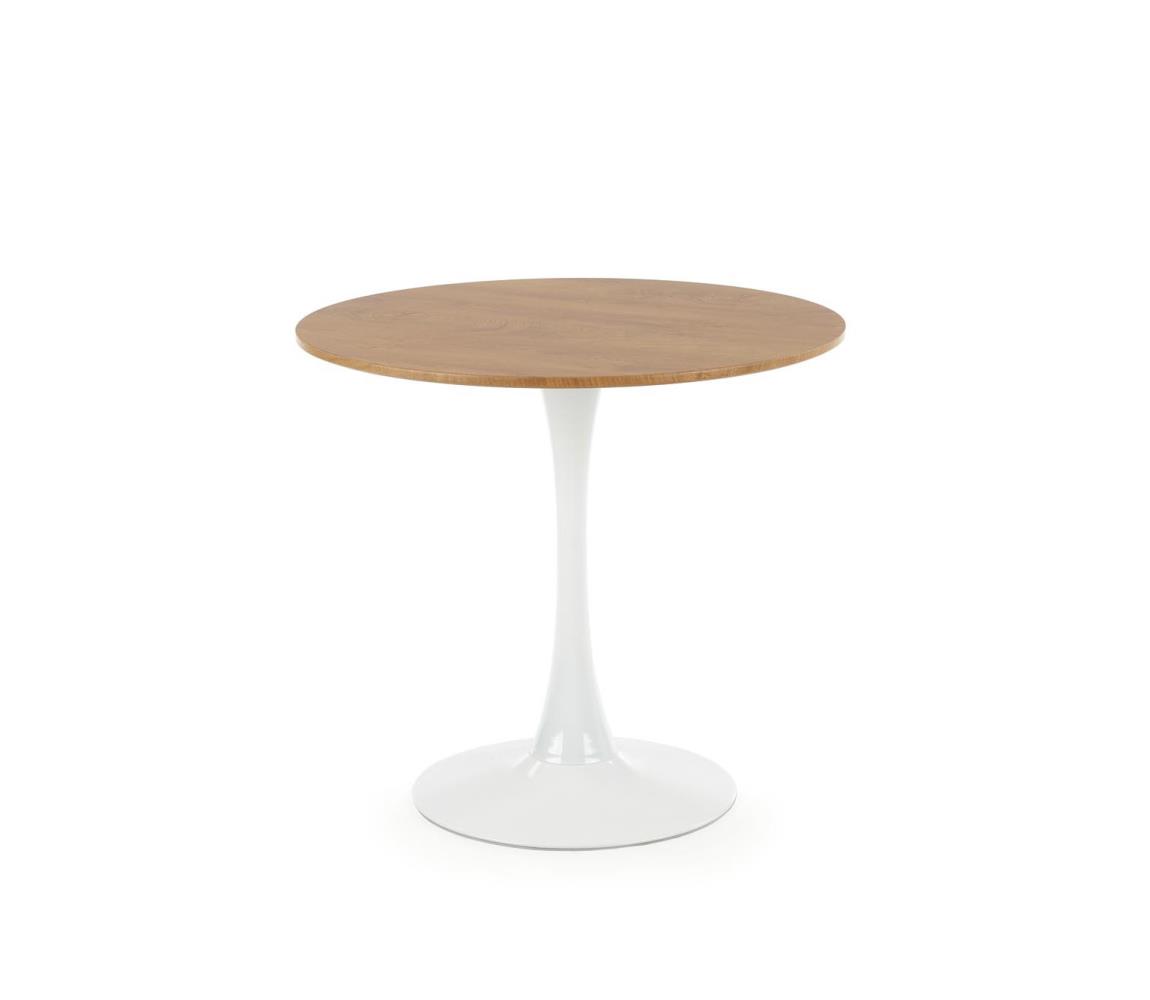 Halmar Jedálenský stôl LUGI, priemer 80 cm, hnedá/biela V-CH-STING-ST