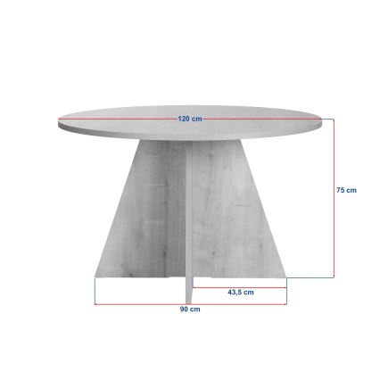 Jedálenský stôl MATIN, priemer 120 cm, dub