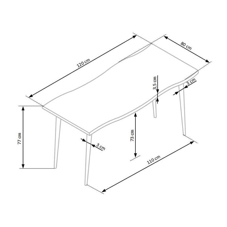 Jedálenský stôl SOLACE dub/čierny