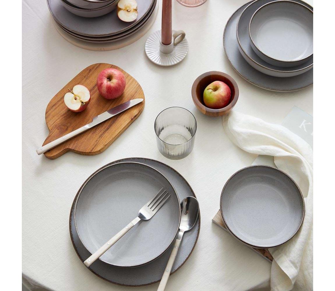 Jedálna sada 12 ks sivá/porcelán 710KTP4518