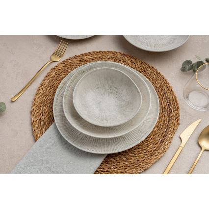 Jedálna sada 24 ks sivá/porcelán