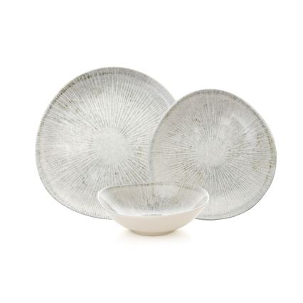 Jedálna sada 24 ks sivá/porcelán