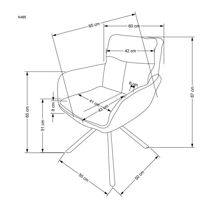Jedálna stolička HALSA, 1 ks, béžová