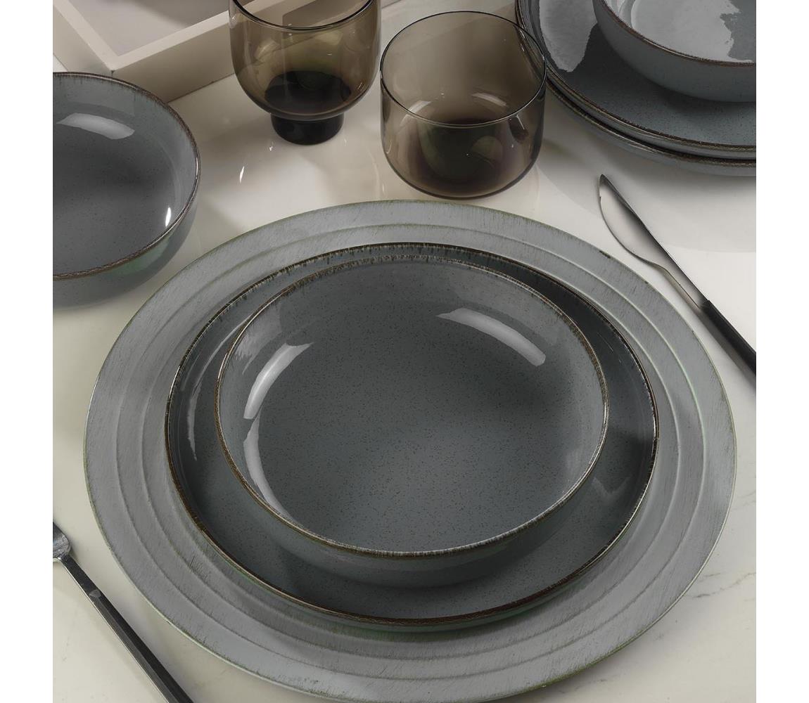 Jedálna súprava 12 ks sivá/porcelán 710KTP3405
