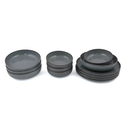 Jedálna súprava 12 ks sivá/porcelán