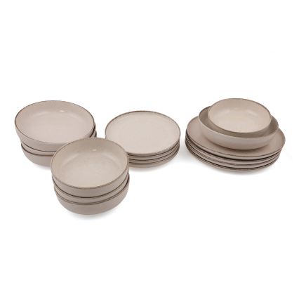 Jedálna súprava 16 ks béžová/porcelán