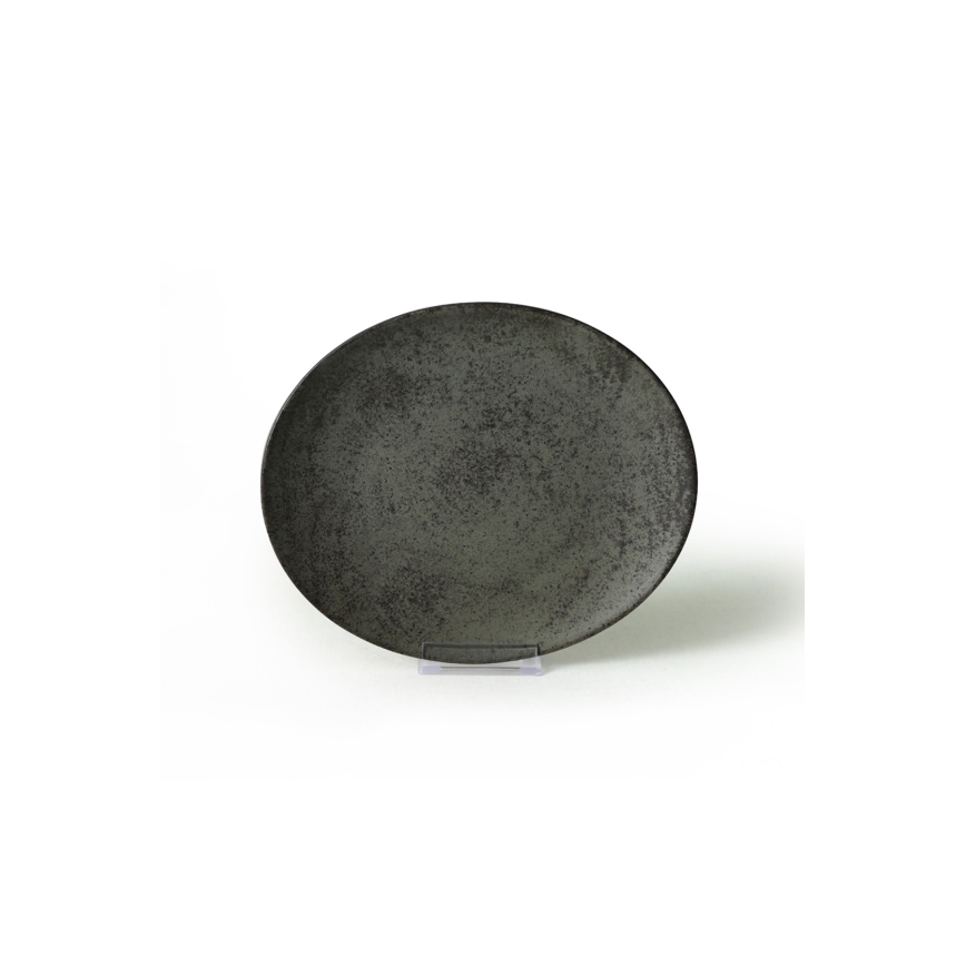 Jedálna súprava 18 ks antracit/zelená/kamenina