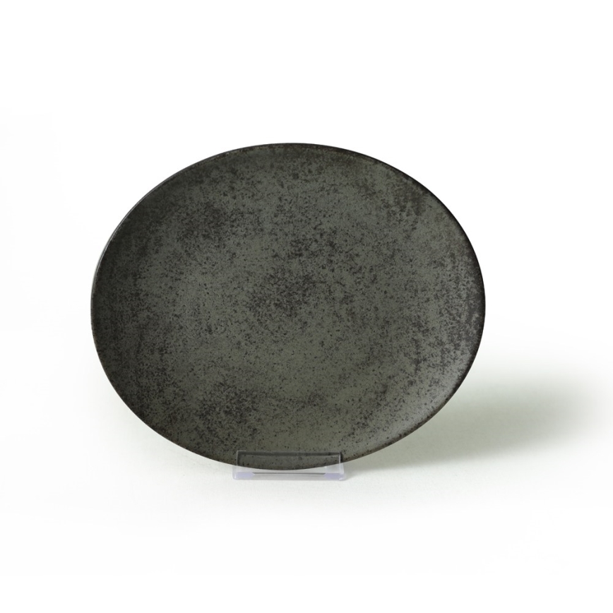 Jedálna súprava 18 ks antracit/zelená/kamenina