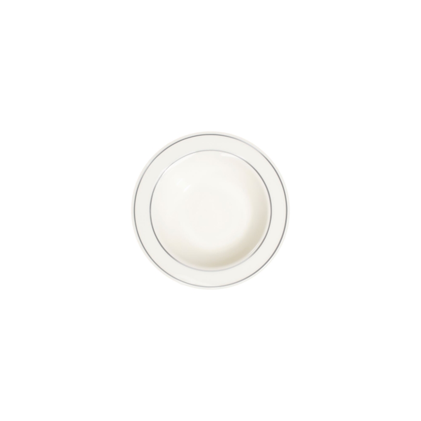 Jedálna súprava 18 ks krémová/strieborná/porcelán