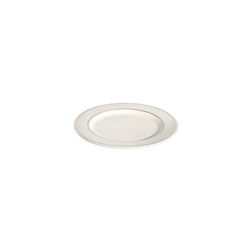 Jedálna súprava 18 ks krémová/strieborná/porcelán