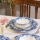 Jedálna súprava 24 ks biela/modrá/porcelán