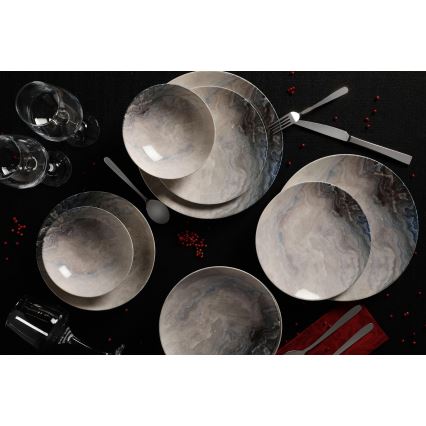 Jedálna súprava 24 ks hnedá/porcelán