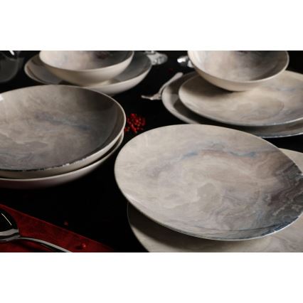 Jedálna súprava 24 ks hnedá/porcelán