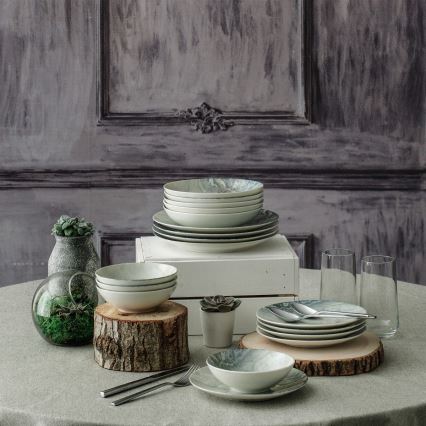 Jedálna súprava 24 ks hnedá/porcelán