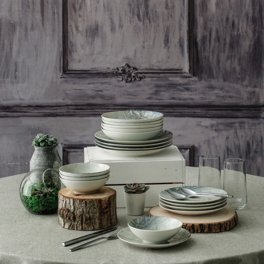 Jedálna súprava 24 ks hnedá/porcelán