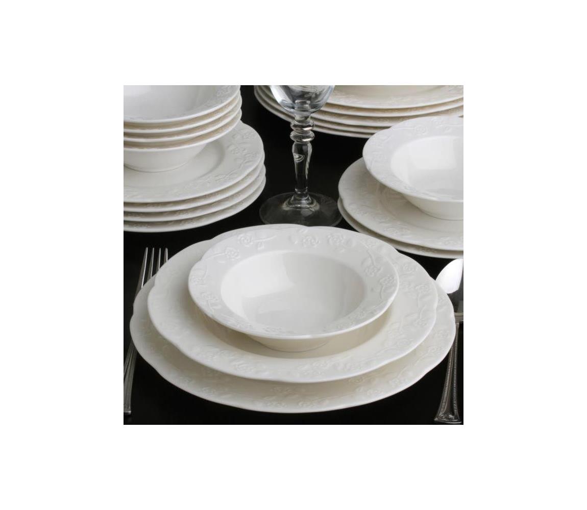Jedálna súprava 24 ks krémová/porcelán 387GRP1256