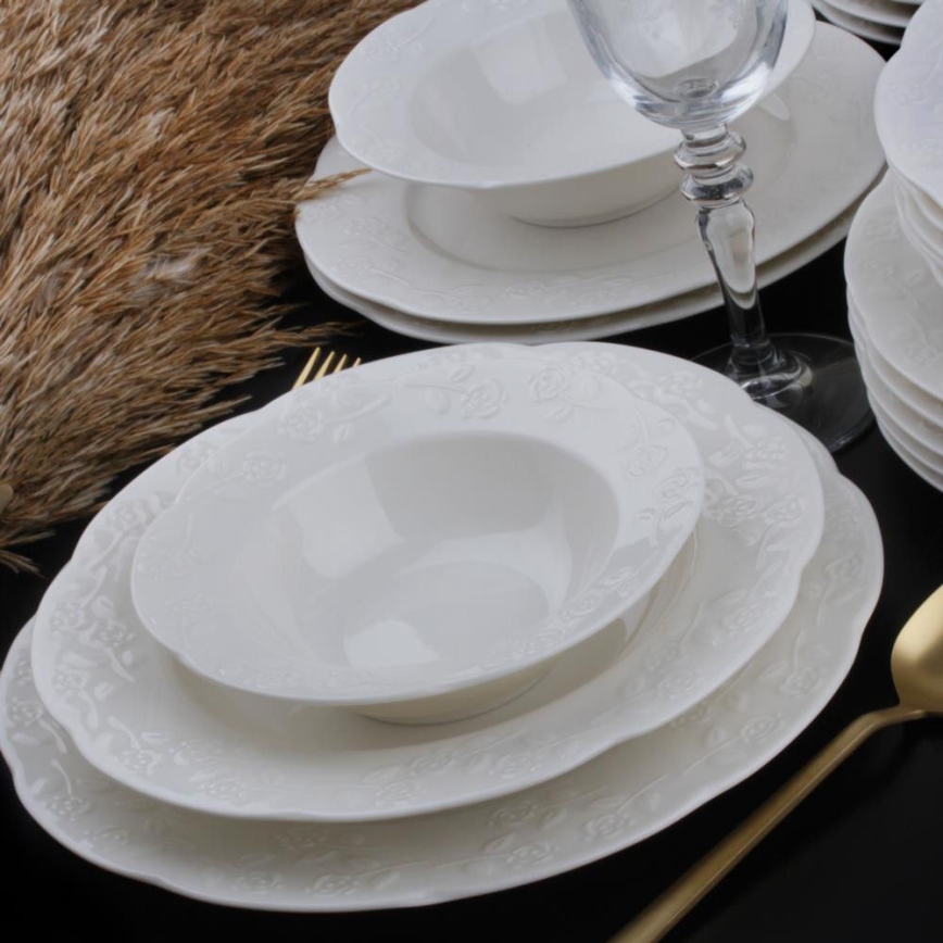 Jedálna súprava 24 ks krémová/porcelán