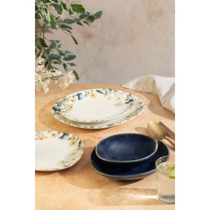 Jedálna súprava 24 ks pestrofarebná/modrá/porcelán