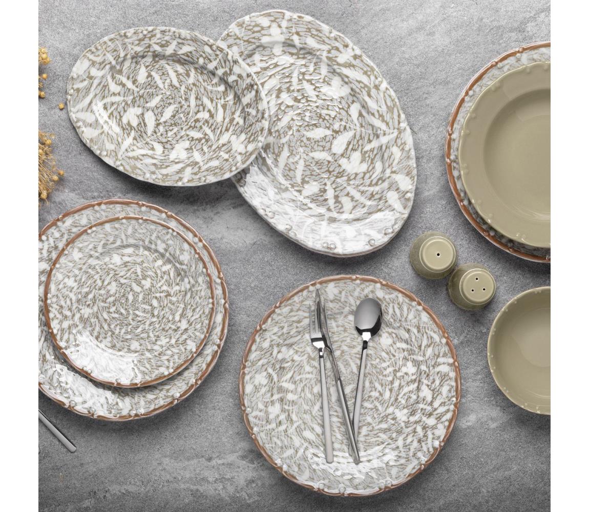 Jedálna súprava 29 ks hnedá/zelená/porcelán 868ARY1143