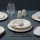 Jedálna súprava 53 ks krémová/strieborná/porcelán
