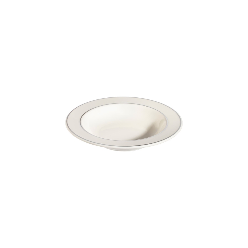 Jedálna súprava 53 ks krémová/strieborná/porcelán