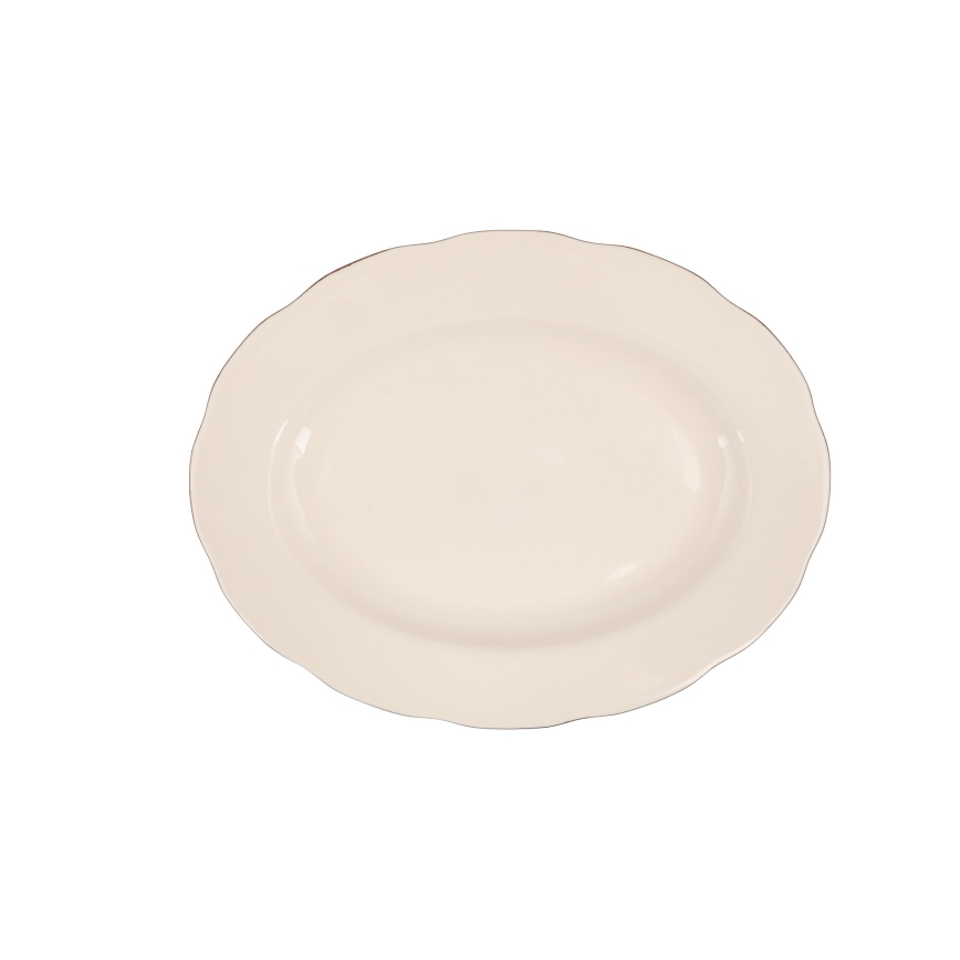 Jedálna súprava 54 ks biela/medená/kostný porcelán