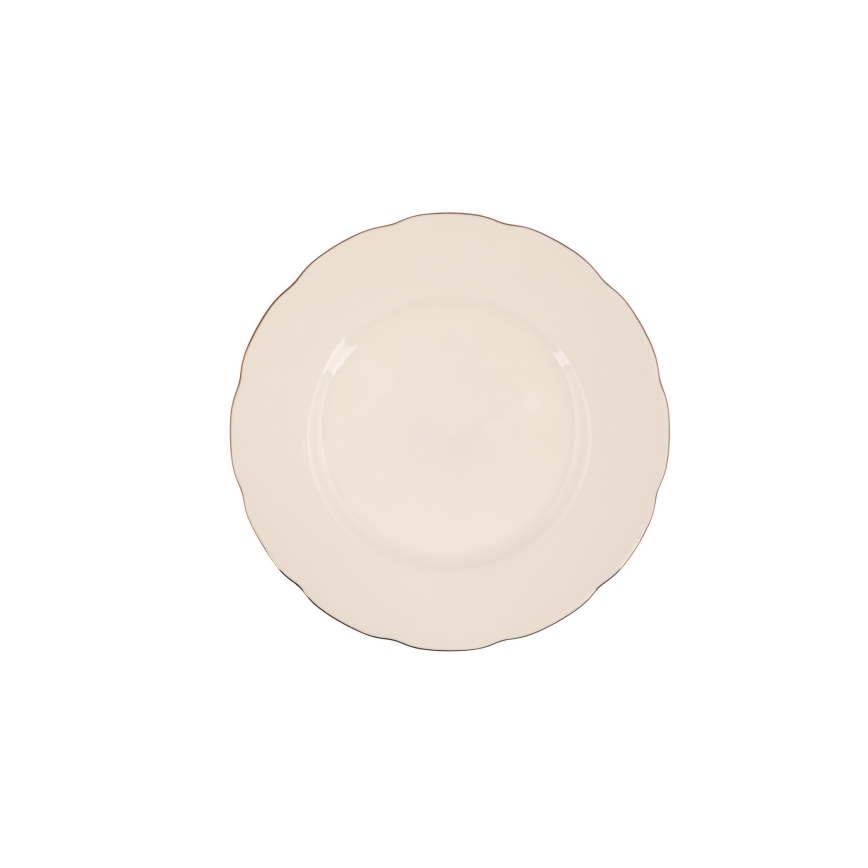 Jedálna súprava 54 ks biela/medená/kostný porcelán