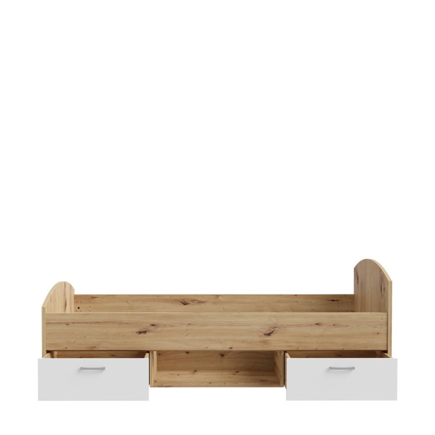 Jednolôžková posteľ s úložným priestorom URO 90x200 cm dub artisan/biela