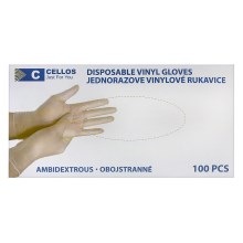 Jednorázové vinylové rukavice - 100 ks veľkosť L biela