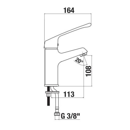 JIKA H3111W10045101 - Umývadlová batéria s lekárskou pákou CUBE 16,4 cm lesklý chróm