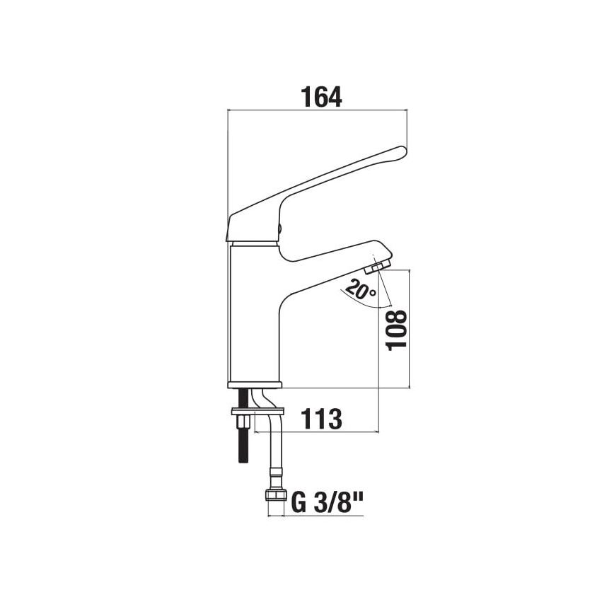 JIKA H3111W10045101 - Umývadlová batéria s lekárskou pákou CUBE 16,4 cm lesklý chróm