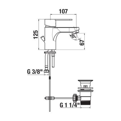 JIKA H3111Z10041111 - Umývadlová batéria + výpust s prepadom LYRA 12,5 cm lesklý chróm