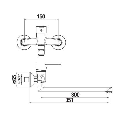 JIKA H3111Z70042401 - Umývadlová batéria LYRA 15x35,1 cm lesklý chróm