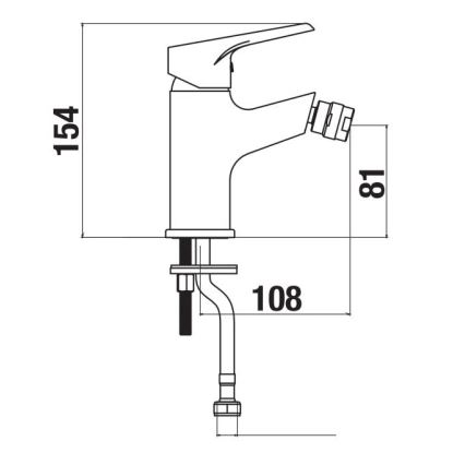 JIKA H3411W10041101 - Bidetová batéria CUBE 15,4 cm lesklý chróm