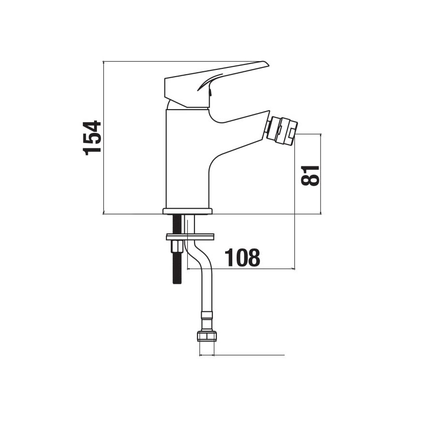 JIKA H3411W10041101 - Bidetová batéria CUBE 15,4 cm lesklý chróm