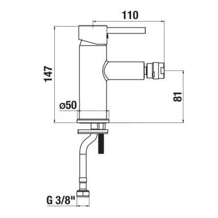 JIKA H3412F17161101 - Bidetová batéria MIO 14,7 cm matná čierna