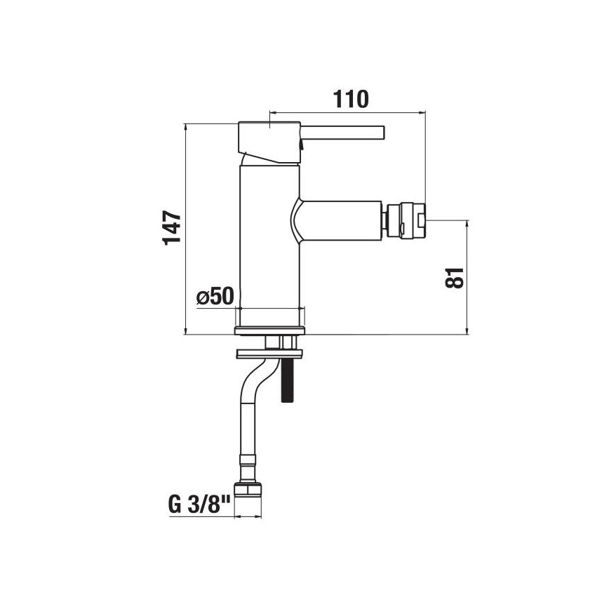 JIKA H3412F17161101 - Bidetová batéria MIO 14,7 cm matná čierna