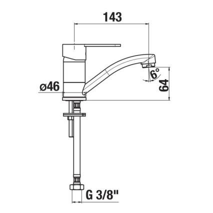 JIKA H3511Z10042201 - Drezová batéria LYRA 14,3 cm lesklý chróm