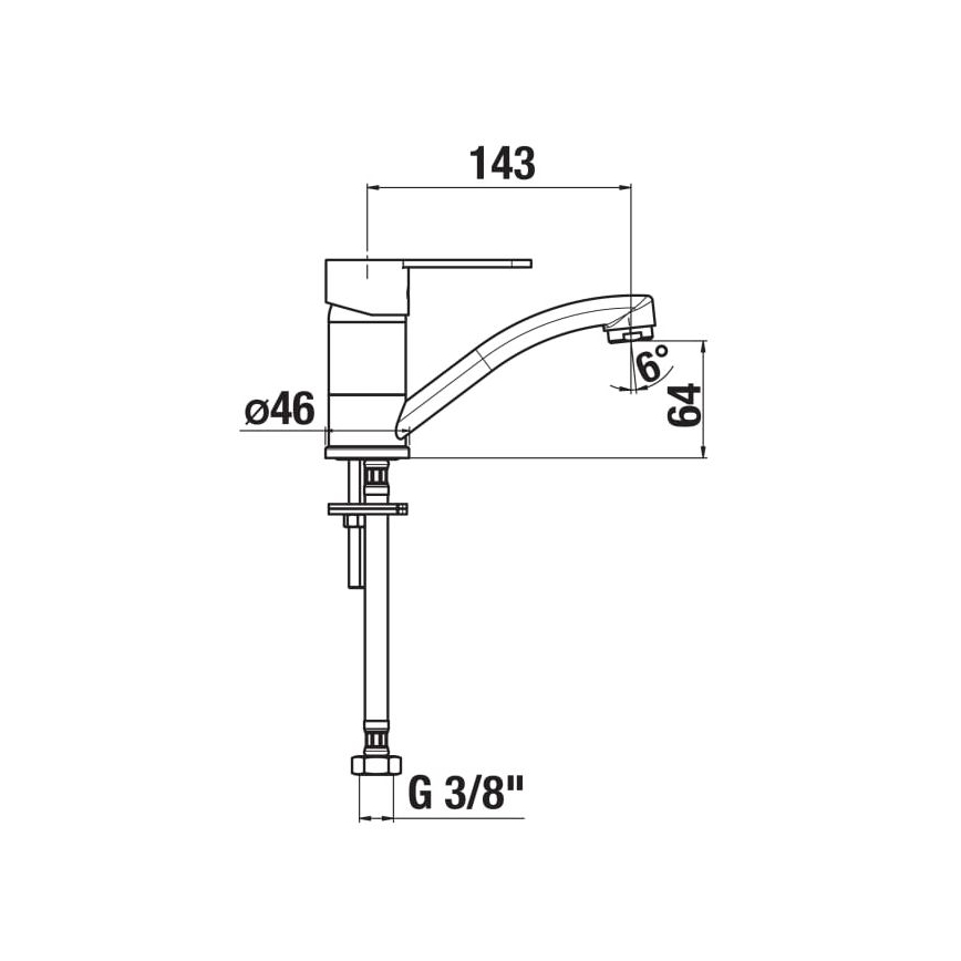 JIKA H3511Z10042201 - Drezová batéria LYRA 14,3 cm lesklý chróm