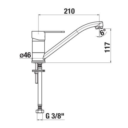 JIKA H3511Z10042301 - Drezová batéria LYRA 21 cm lesklý chróm