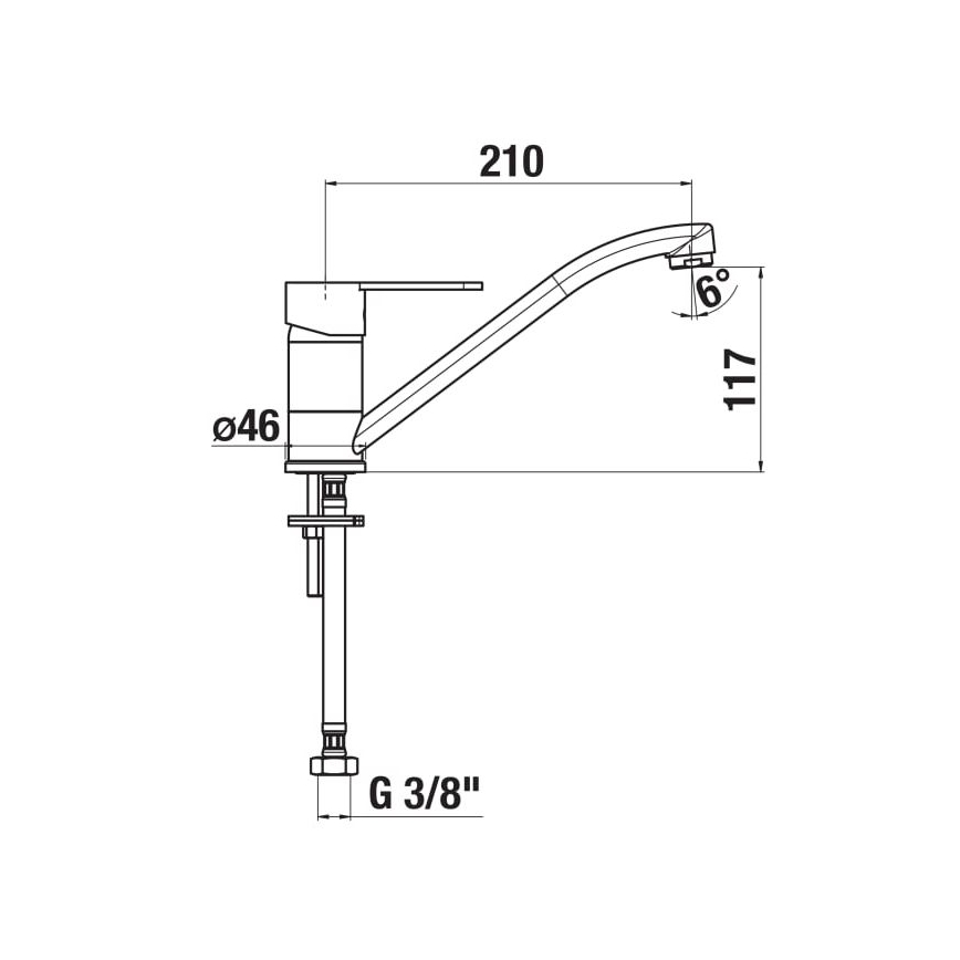 JIKA H3511Z10042301 - Drezová batéria LYRA 21 cm lesklý chróm