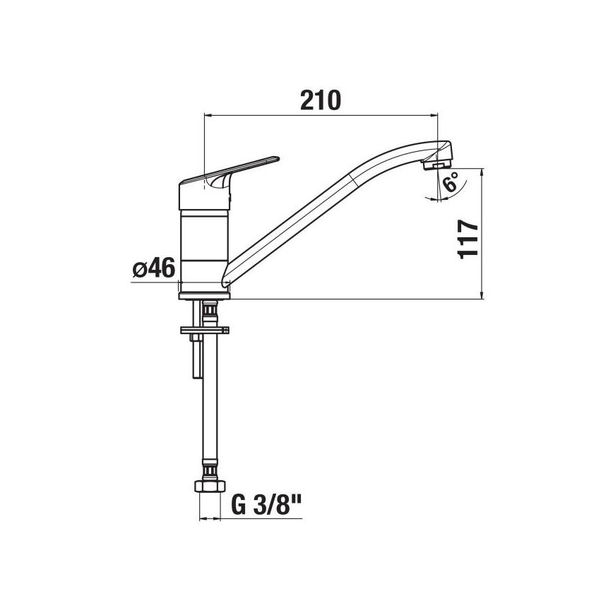 JIKA H3512E10042301 - Drezová batéria LYRA 21 cm lesklý chróm