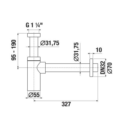 JIKA H3741R00040001 - Guľatý umývadlový sifón RIO lesklý chróm