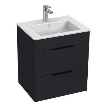 JIKA H4536121763521 - Kúpeľňová skrinka CUBE s umývadlom 60,7x55 cm čierna
