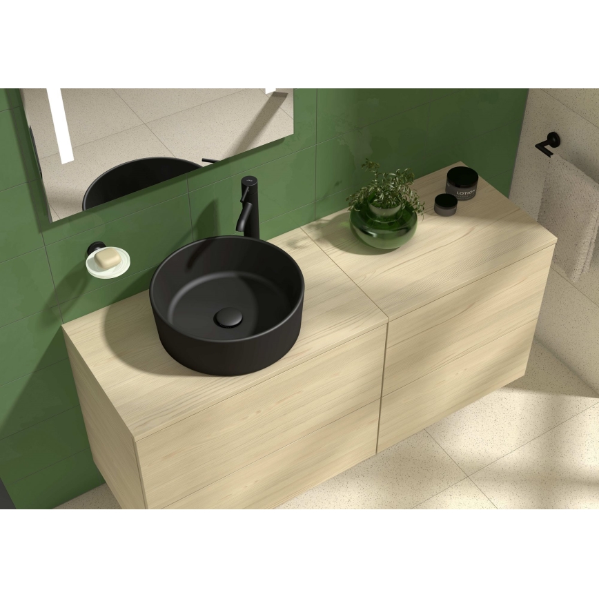 JIKA H8184207161121 - Umývadlo na dosku CUBITO pr. 40 cm keramika/matná čierna
