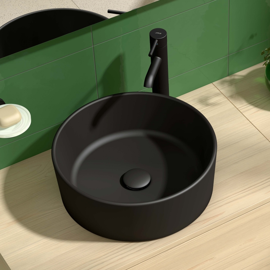 JIKA H8184207161121 - Umývadlo na dosku CUBITO pr. 40 cm keramika/matná čierna