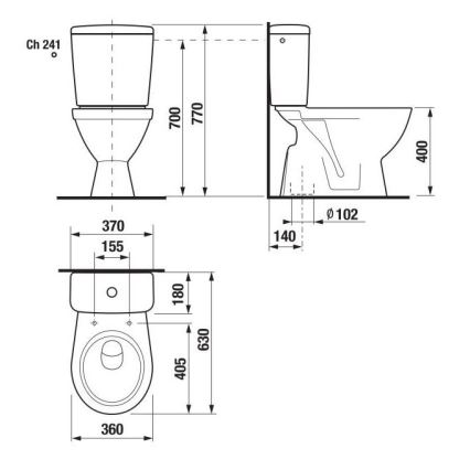 JIKA H8263860002413 - WC kombi LYRA keramika/biela